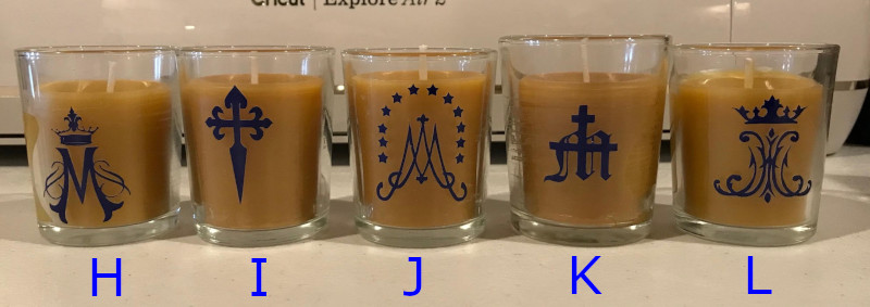 Small Candles with Decals