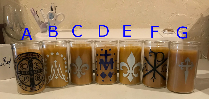 Tall Candles with Decals